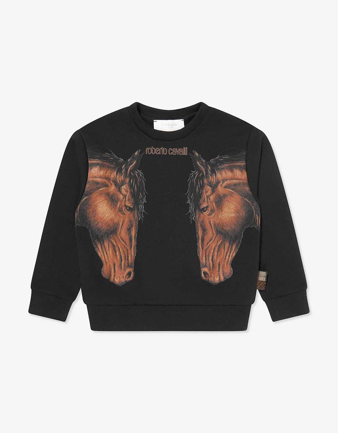 Boys Horses Sweatshirt in Black, 5 of 4