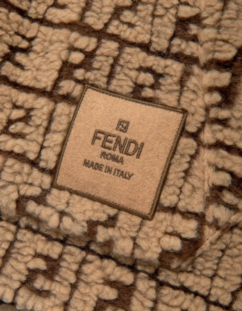 Kids FF Teddy Wool Hoodie in Beige