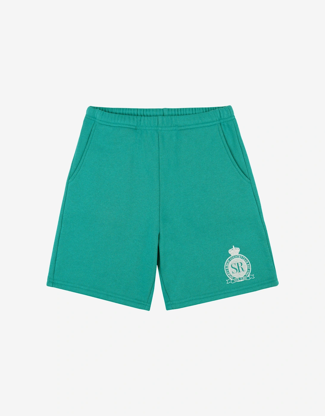 Sporty & Rich Unisex Green Royal Club Gym Shorts  - Size 12 - 14 Yrs Kids