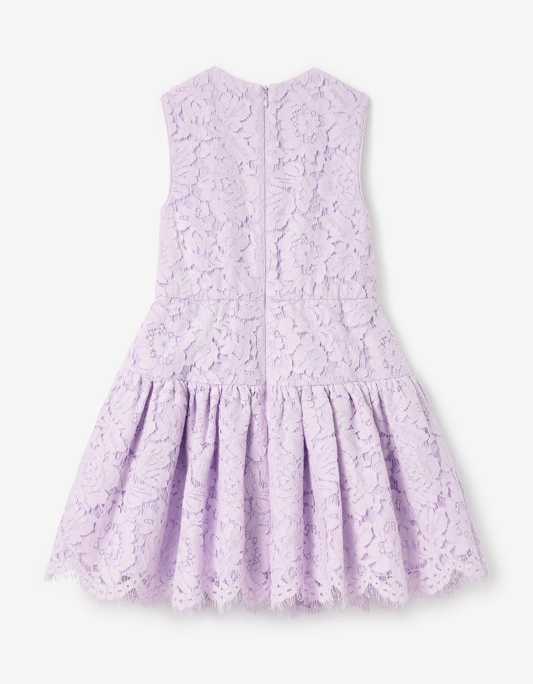 Girls Sleeveless Lace Dress in Purple