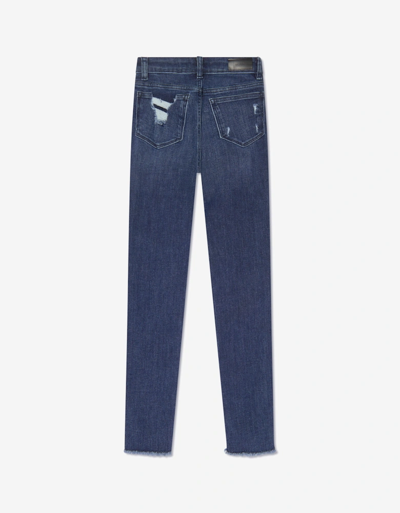 Girls Chloe Distressed Skinny Jeans in Blue
