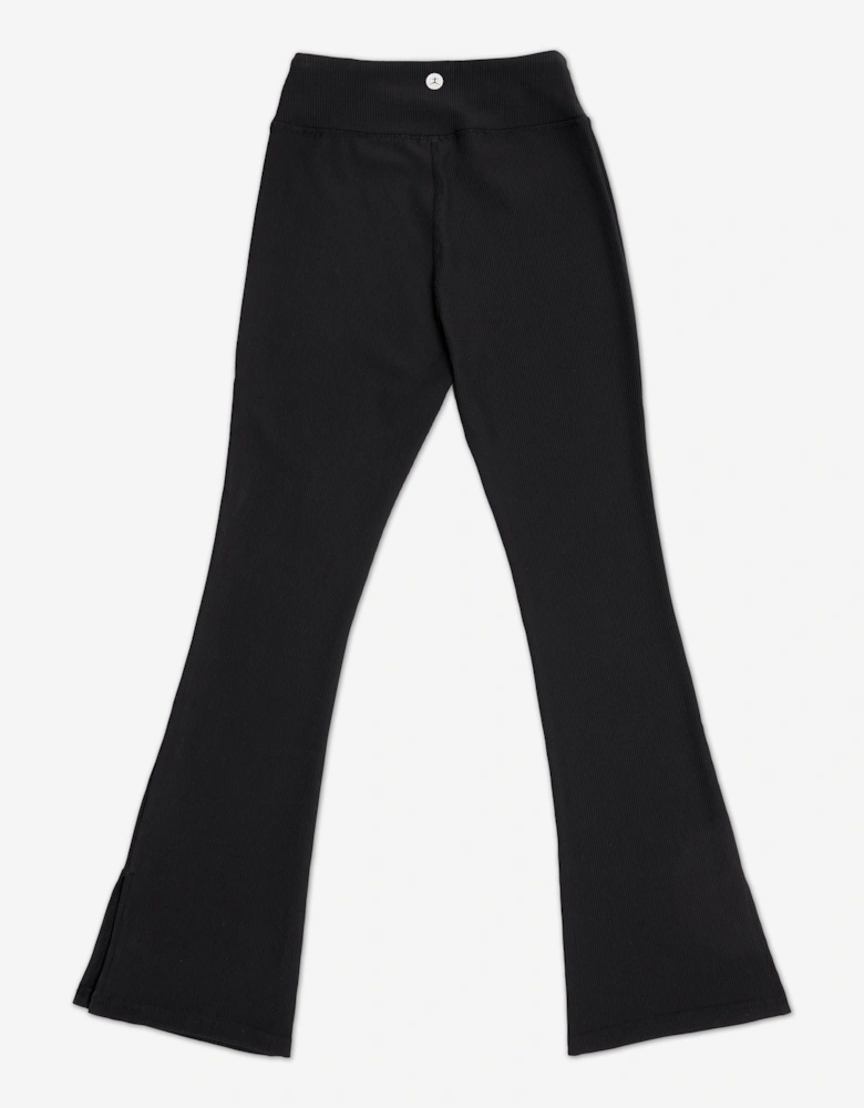 Girls High Waist Flared Pants in Black