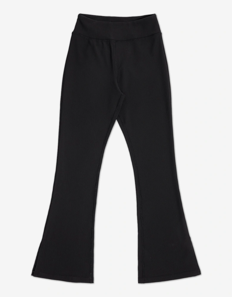 Girls High Waist Flared Pants in Black