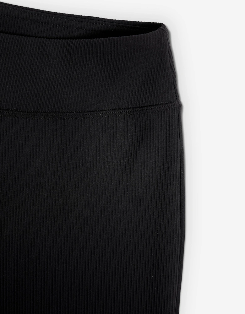 Girls High Waist Flared Pants in Black