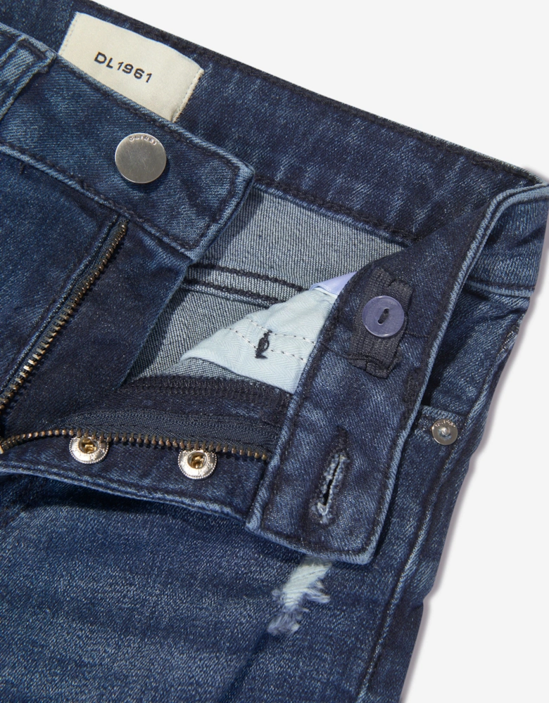 Girls Chloe Distressed Skinny Jeans in Blue