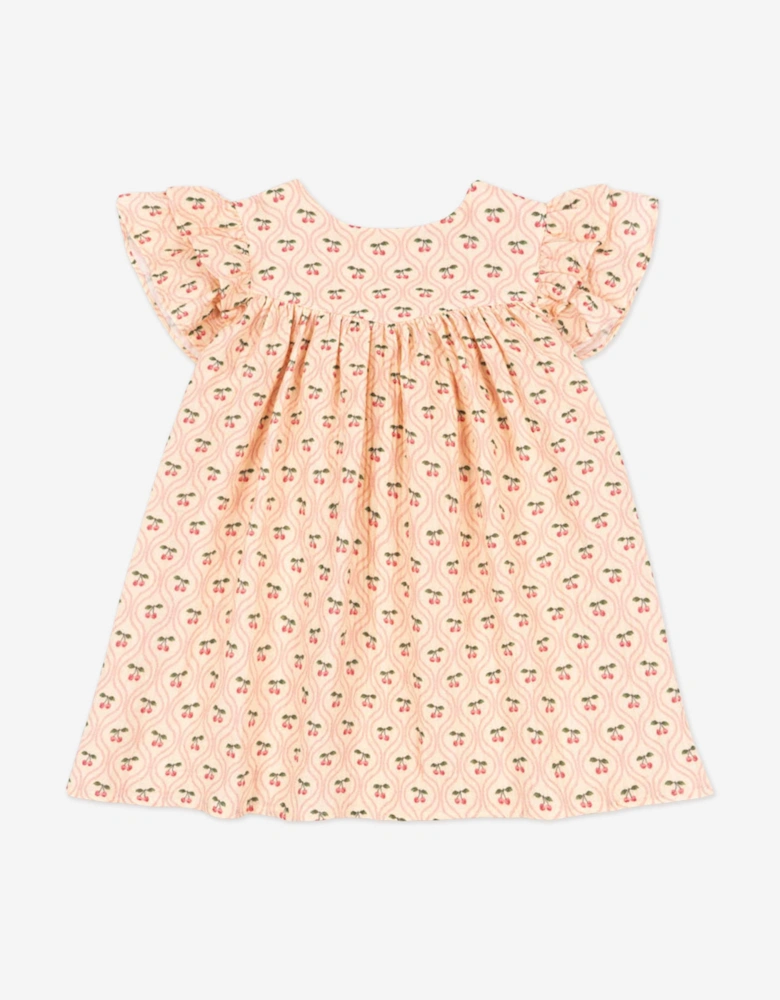 Girls Coco Cherry Dress in Pink