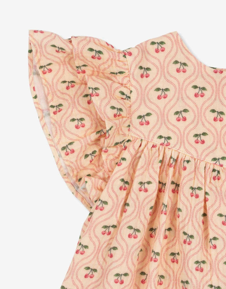Girls Coco Cherry Dress in Pink