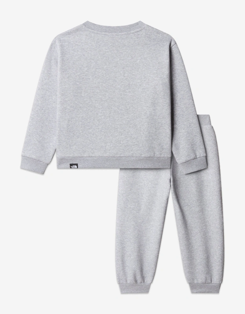 Kids Simple Dome Fleece Tracksuit in Grey
