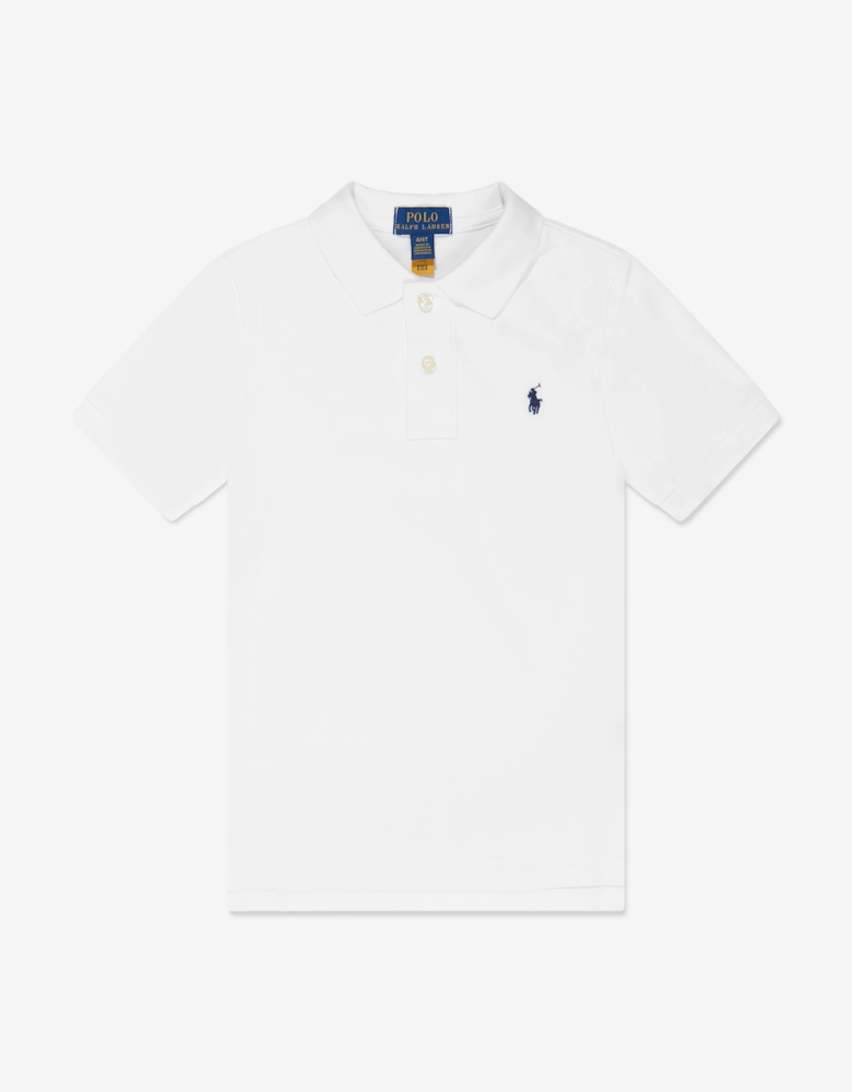 Boys Logo Polo Shirt in White