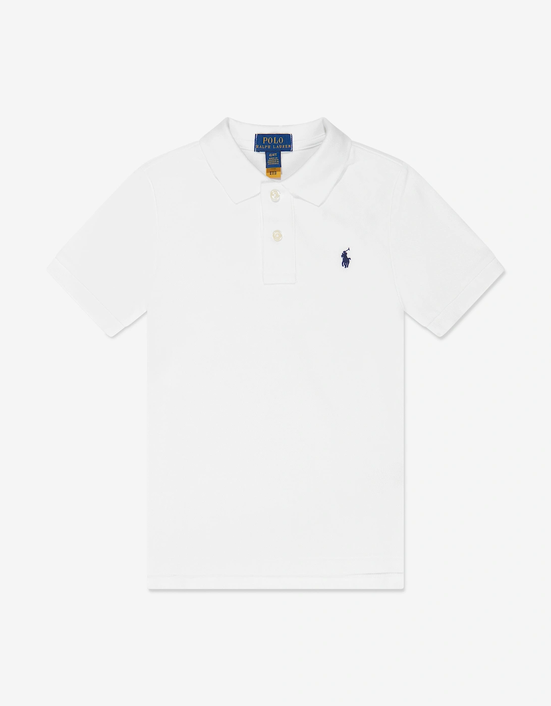 Boys Logo Polo Shirt in White, 5 of 4