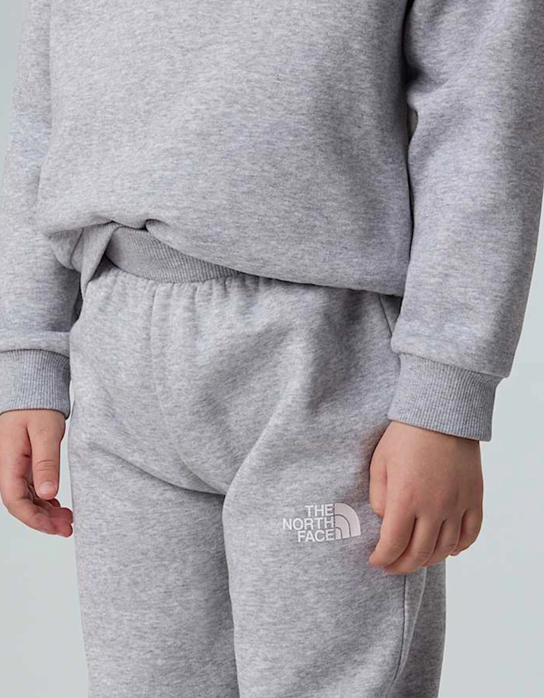 Kids Simple Dome Fleece Tracksuit in Grey