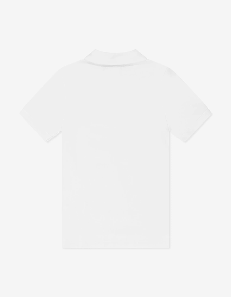 Boys Logo Polo Shirt in White