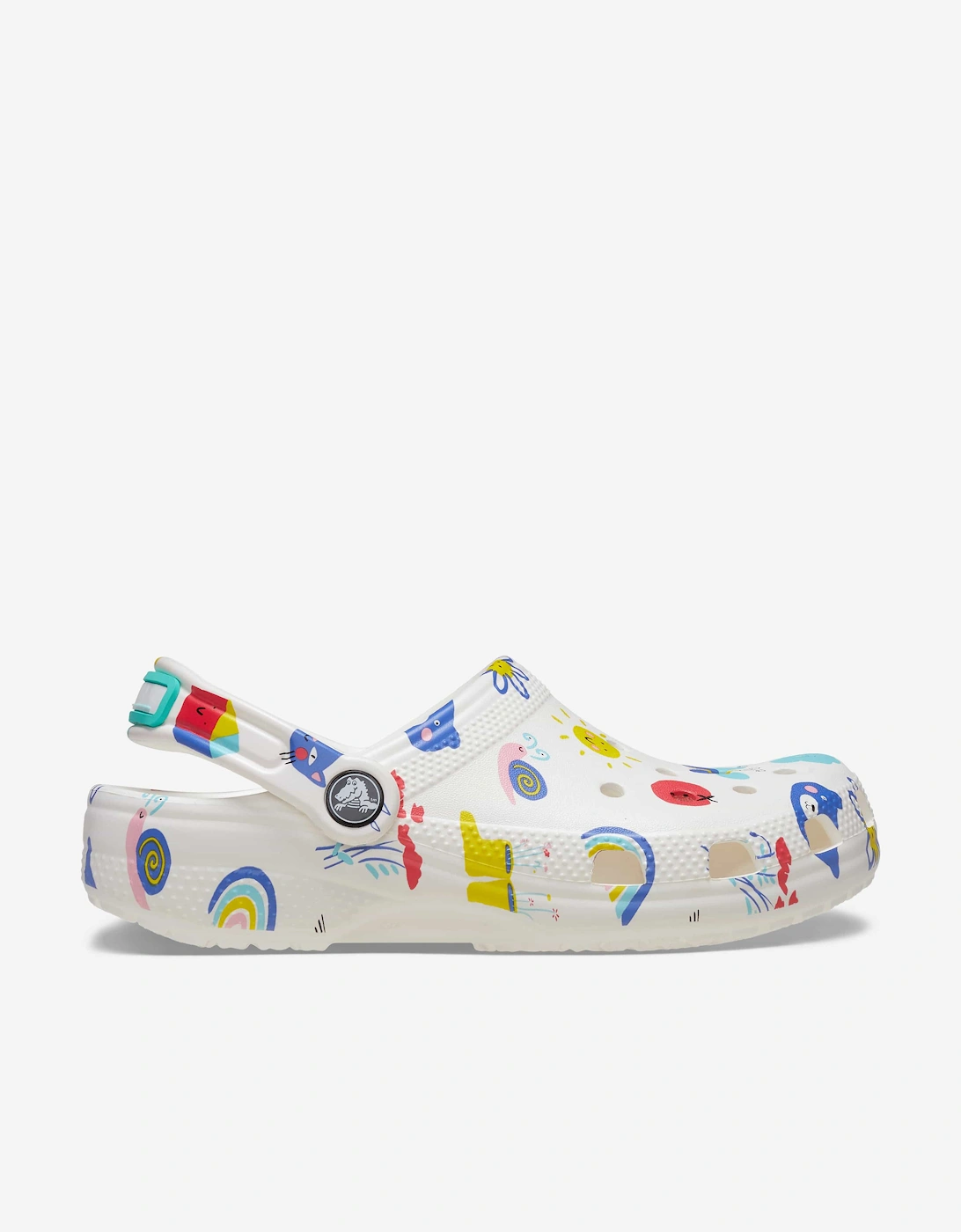 Kids Classic Doodle Print Clog in White, 5 of 4