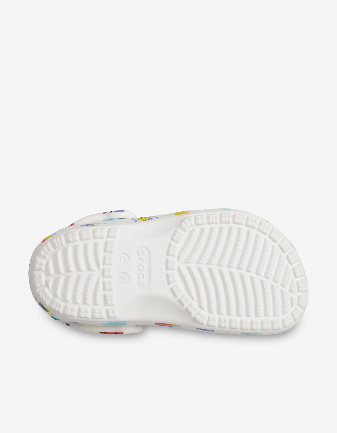 Kids Classic Doodle Print Clog in White