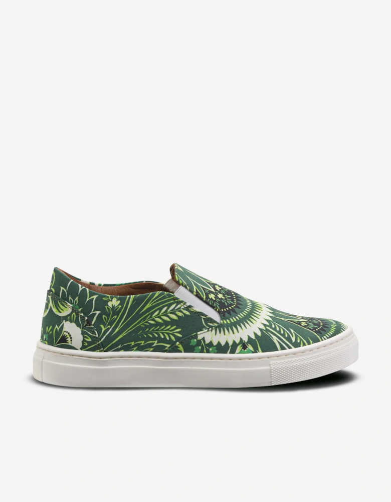 Boys Floral Paisley Trainers in Green