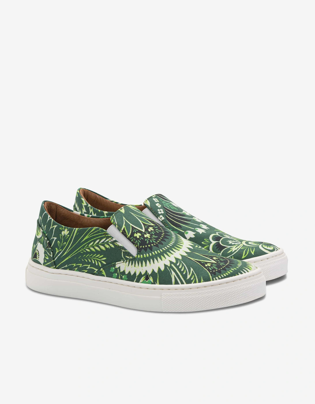 Boys Floral Paisley Trainers in Green