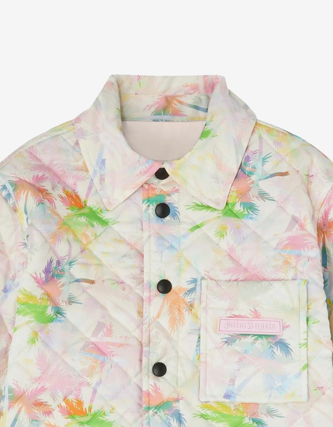 Girls AOP Palms Padded Jacket in Ivory
