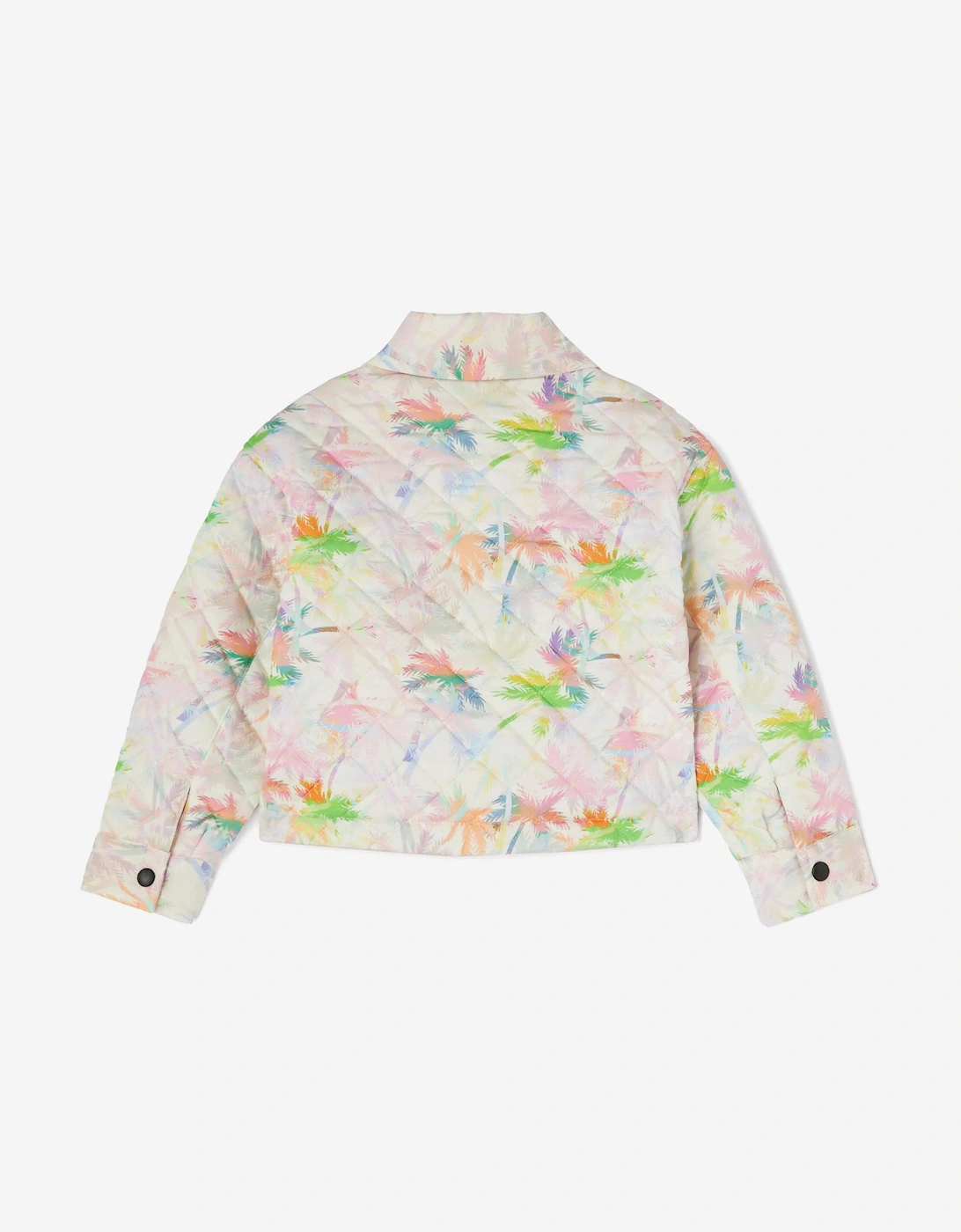 Girls AOP Palms Padded Jacket in Ivory