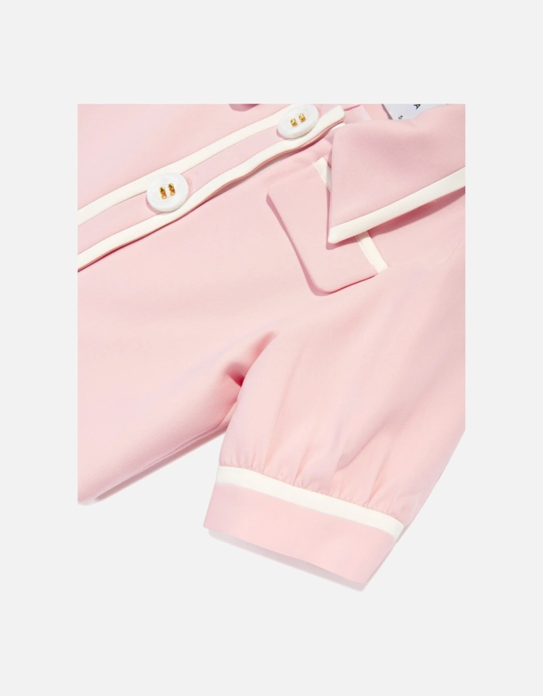Girls Contrast Stitch Crop Bolero in Pink