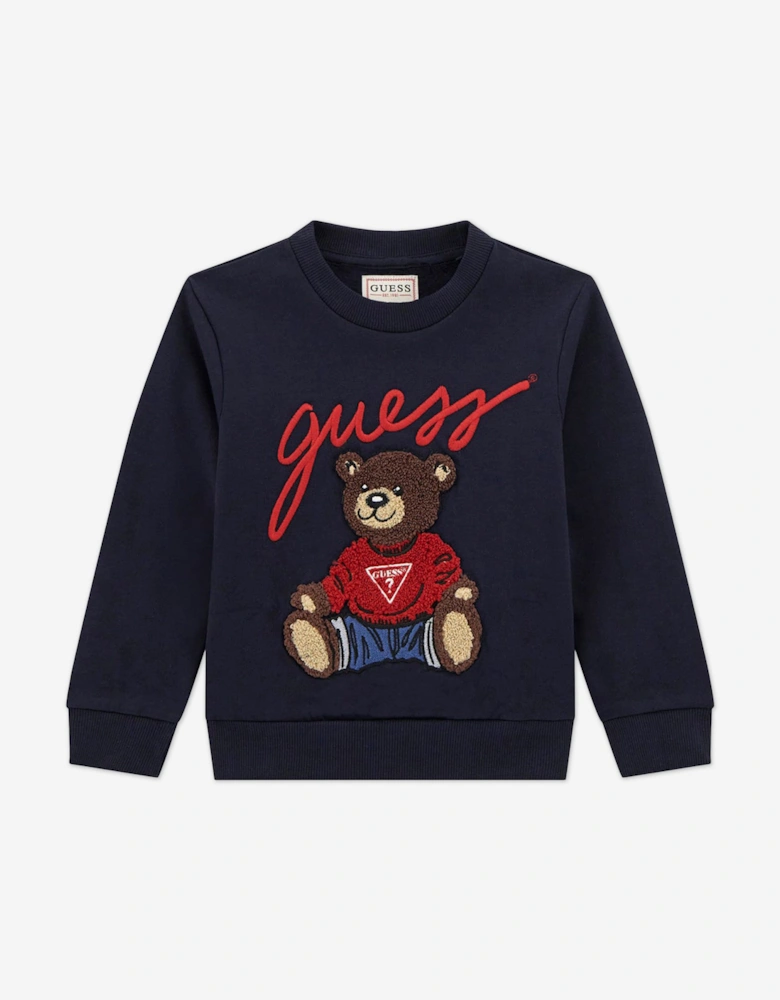 Kids Teddy Bear Sweatshirt in Navy
