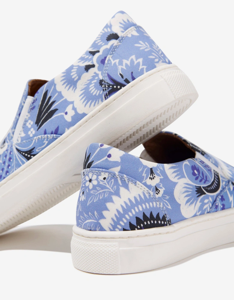 Kids Floral Paisley Trainers in Blue