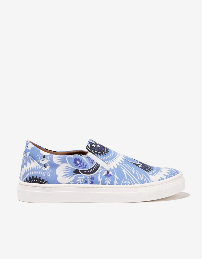 Kids Floral Paisley Trainers in Blue