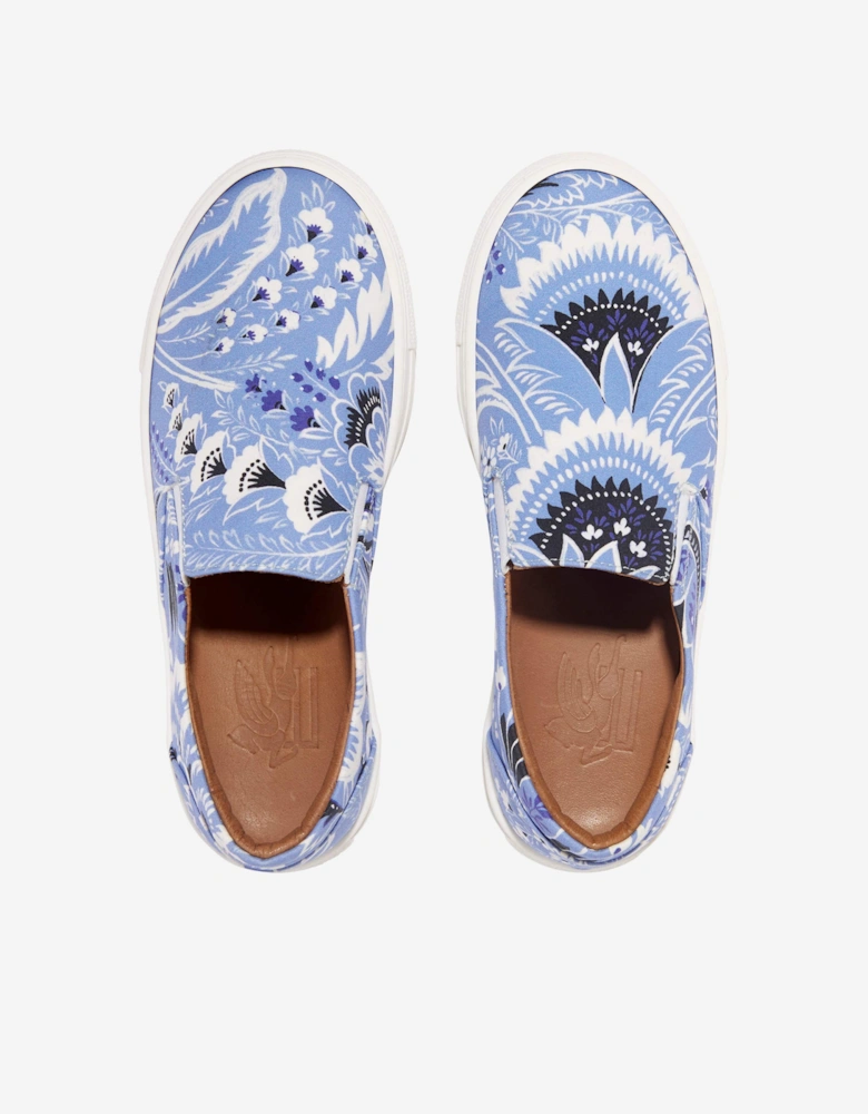 Kids Floral Paisley Trainers in Blue
