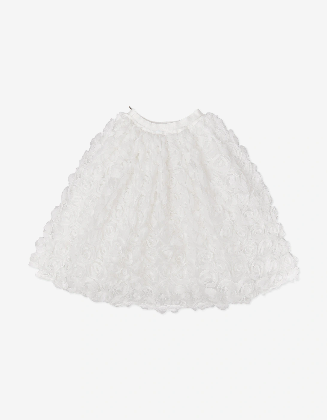 BCBGMAXAZRIA Girls All Over 3D Rose Skirt in White