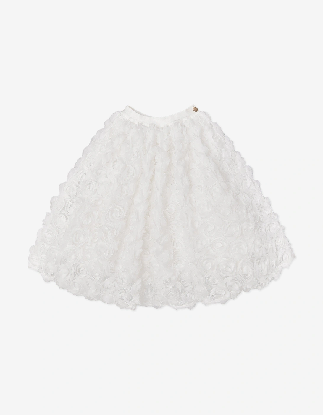 BCBGMAXAZRIA Girls All Over 3D Rose Skirt in White, 5 of 4