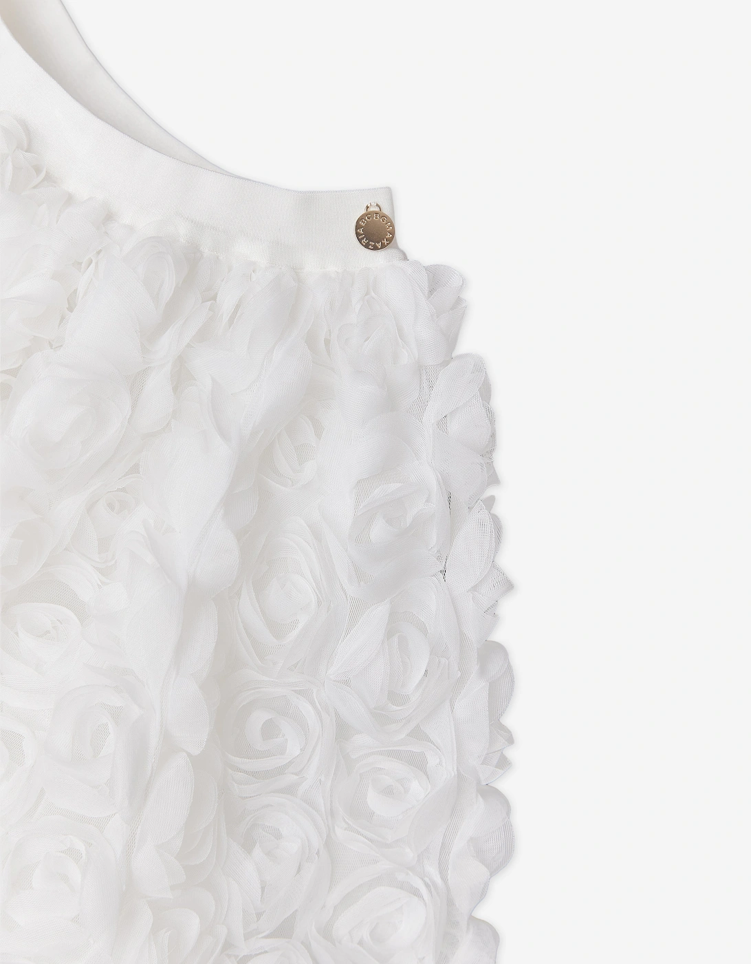 BCBGMAXAZRIA Girls All Over 3D Rose Skirt in White