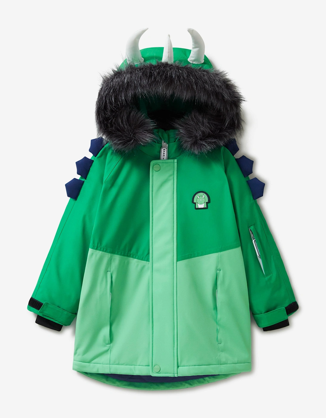 Boy's Roarsome Boys Spike The Dinosaur Parka Ski Jacket in Green - Size: 7 years/8 years