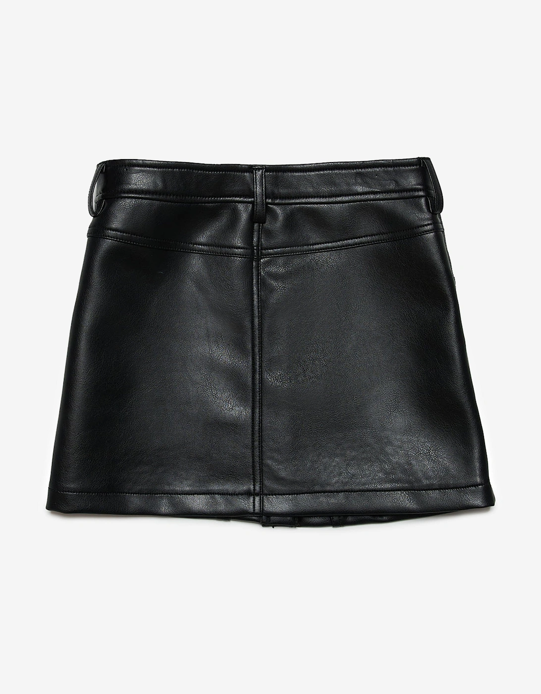 Girls Faux Leather Skirt in Black