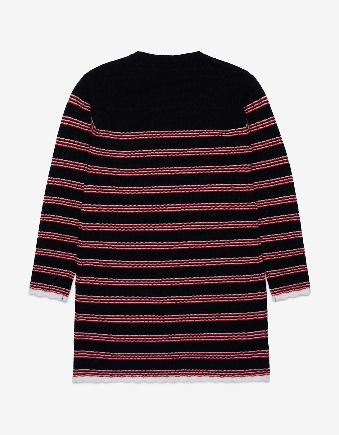 Girls Knitted Striped Dress in Black