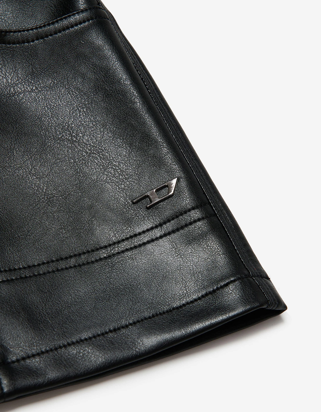 Girls Faux Leather Skirt in Black