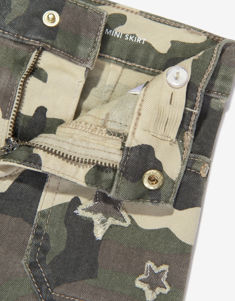 Girls Jenny Camouflage Skirt in Green