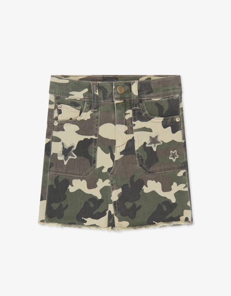 Girls Jenny Camouflage Skirt in Green
