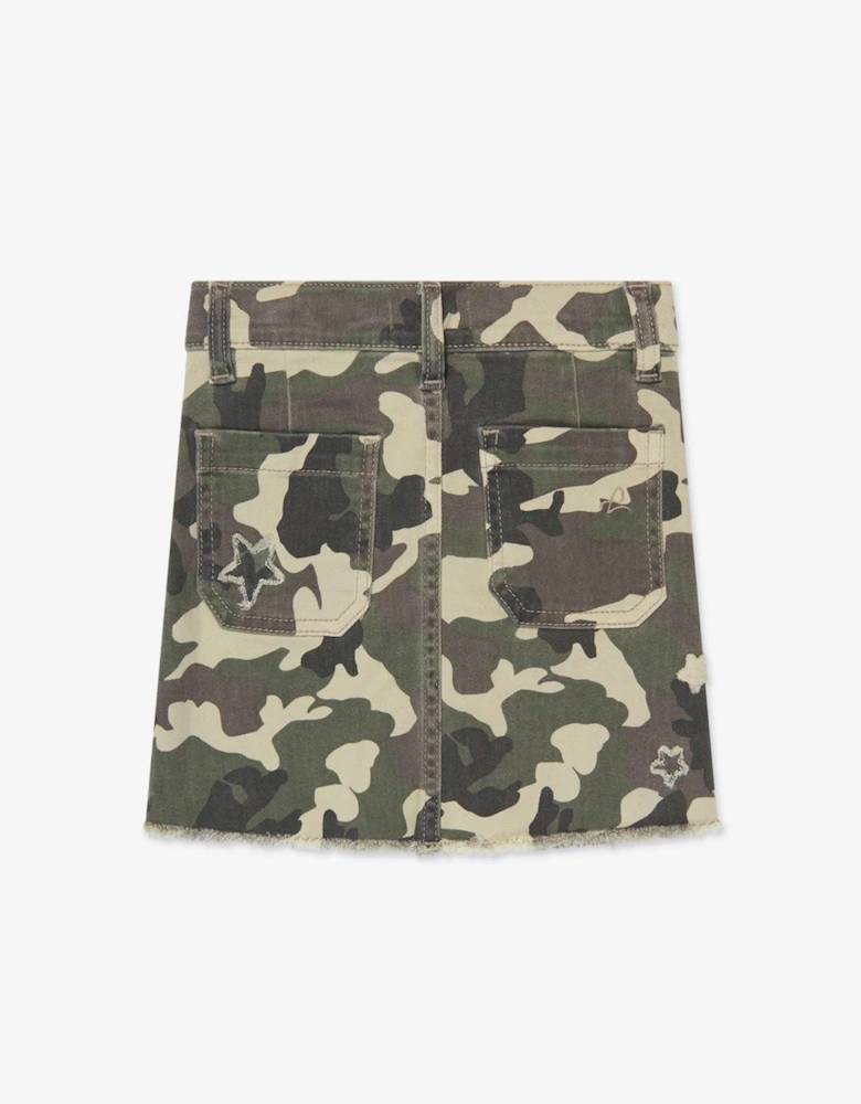 Girls Jenny Camouflage Skirt in Green
