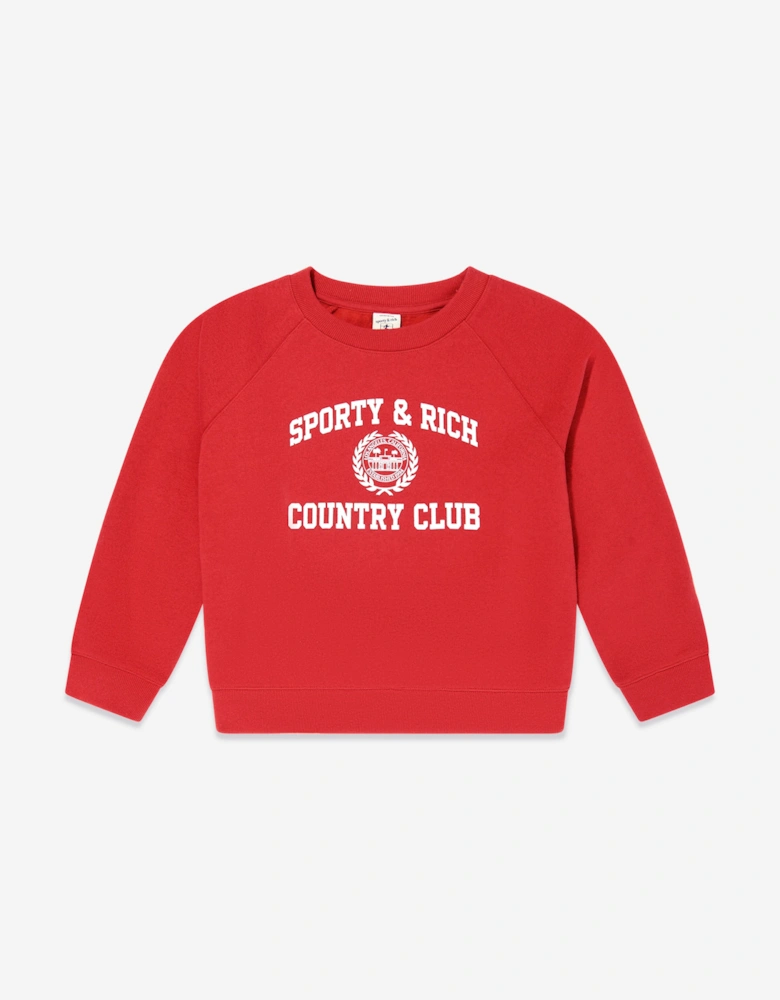 Kids Varsity Crest Sweatshirt in Red
