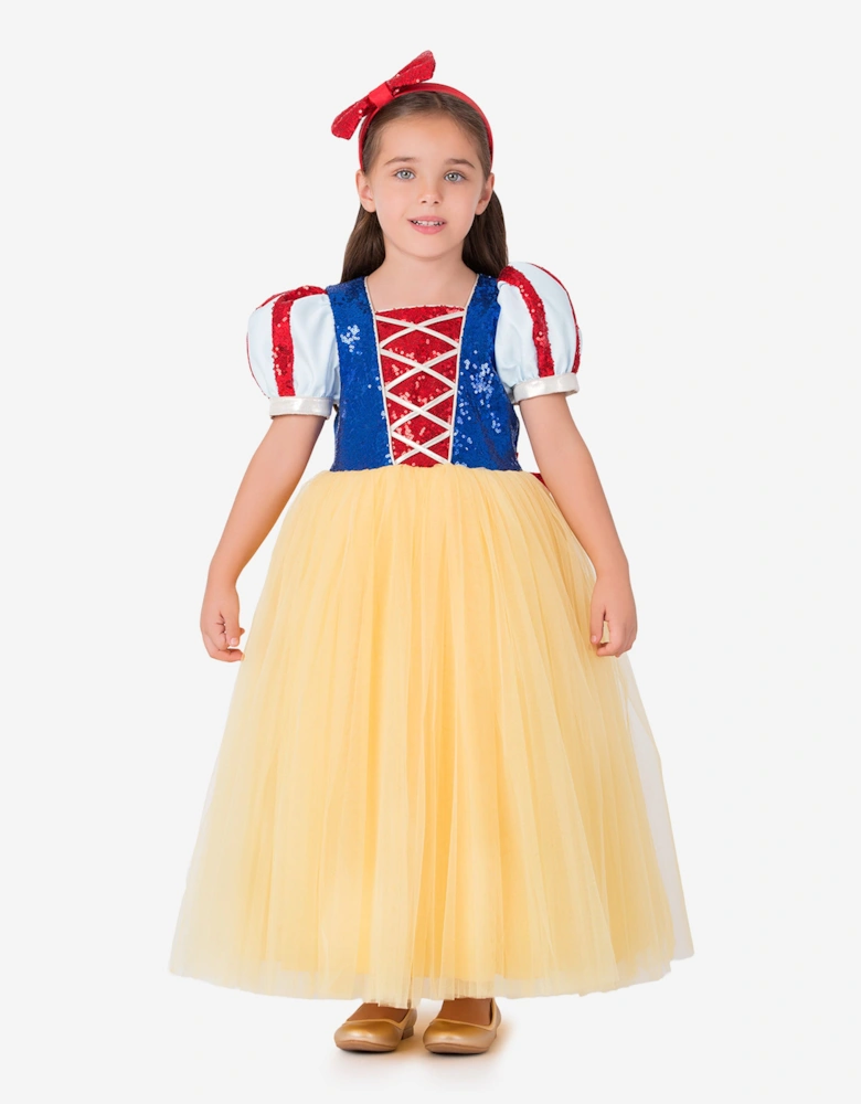 Girls Snow White Princess Costume in Multicolour