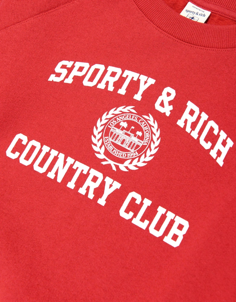 Kids Varsity Crest Sweatshirt in Red