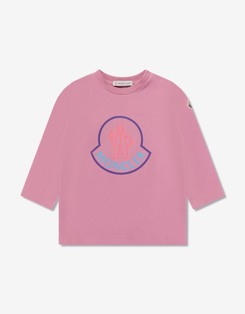 Enfant Baby Girls Long Sleeve Logo T-Shirt in Pink