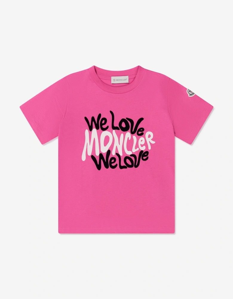 Enfant Girls Logo Print T-Shirt in Pink