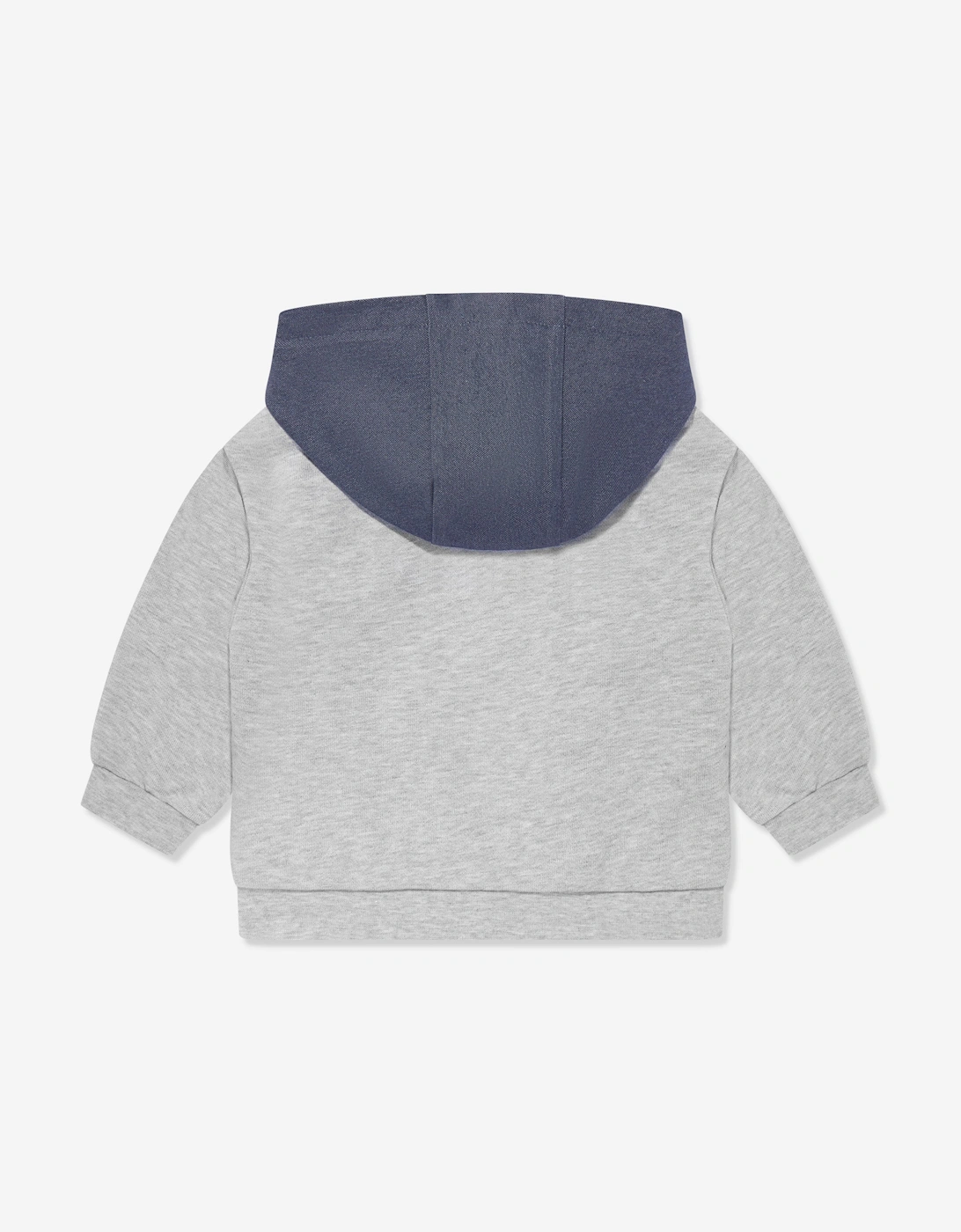 Baby Boys Denim and Jersey Zip Up Top in Blue