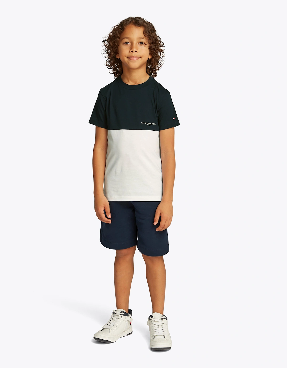 Boys Colourblock Short Set in Navy, 4 of 3