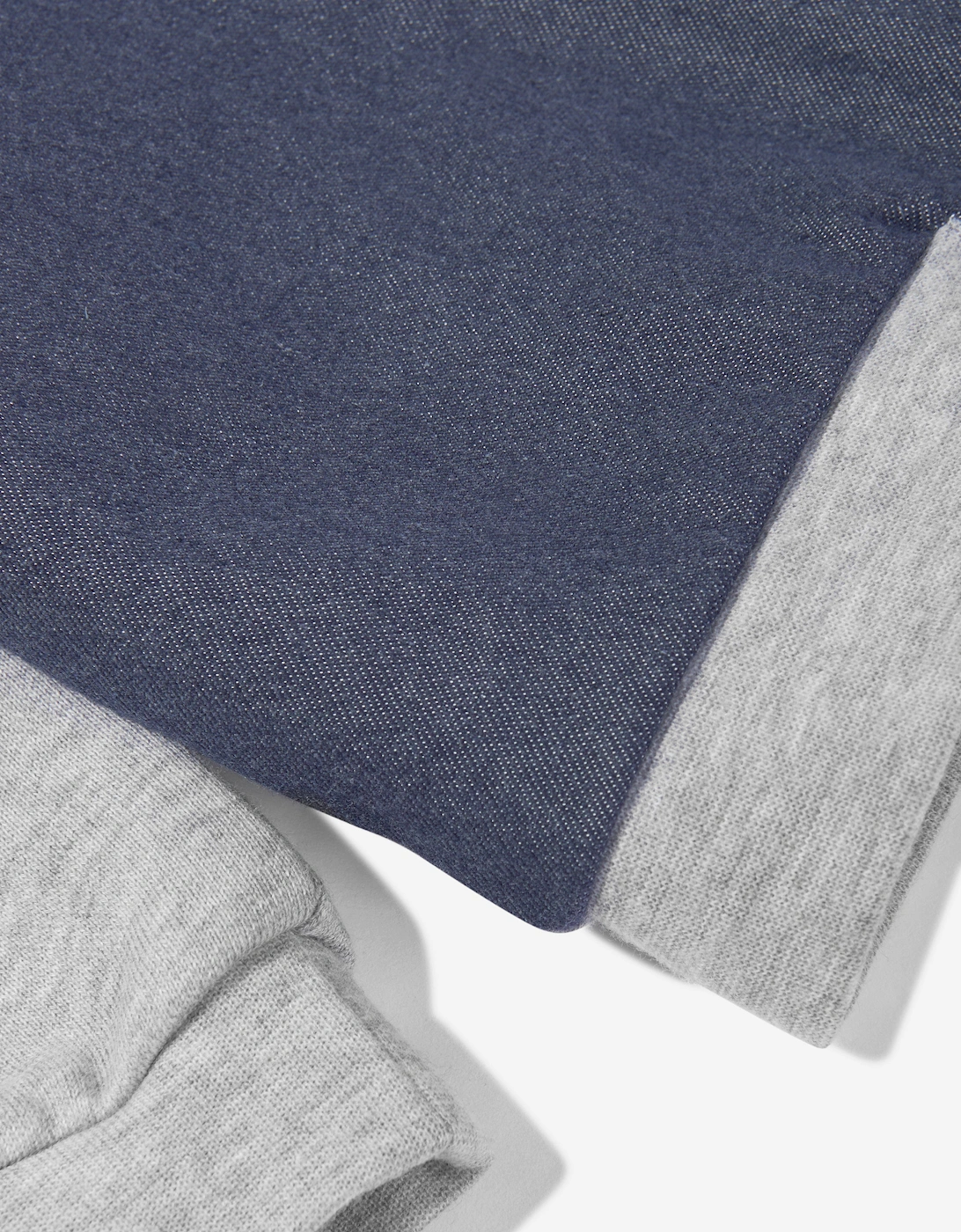 Baby Boys Denim and Jersey Zip Up Top in Blue