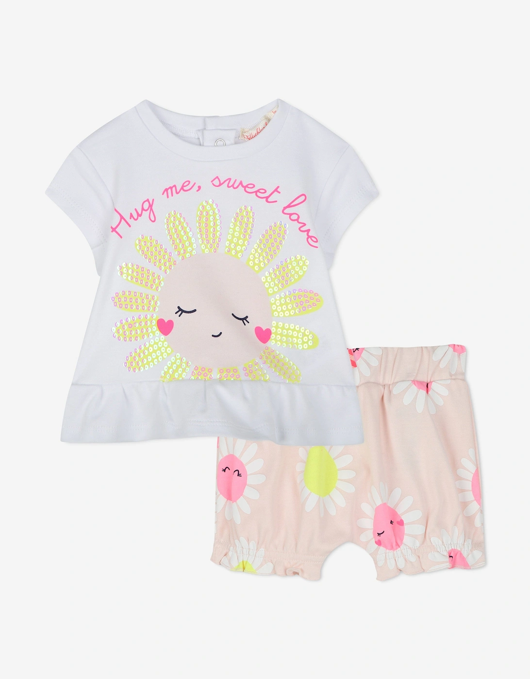 Billieblush Baby Girls Daisy Short Set in Pink, 5 of 4