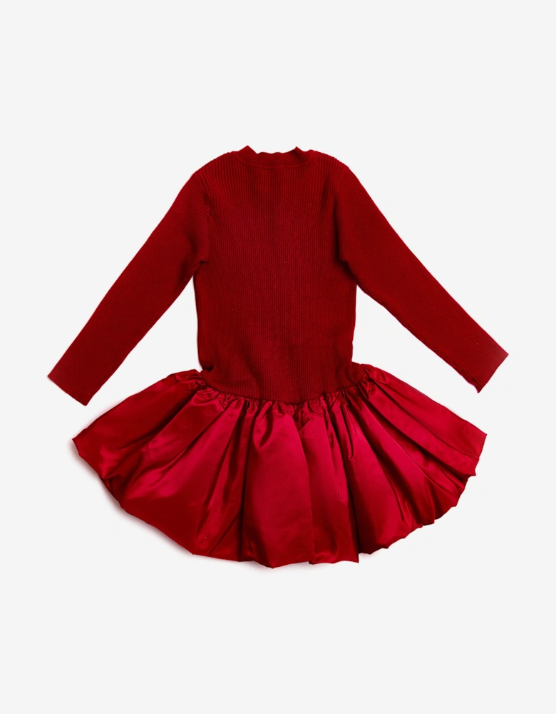BCBGMAXAZRIA Girls Knitted Dress in Red