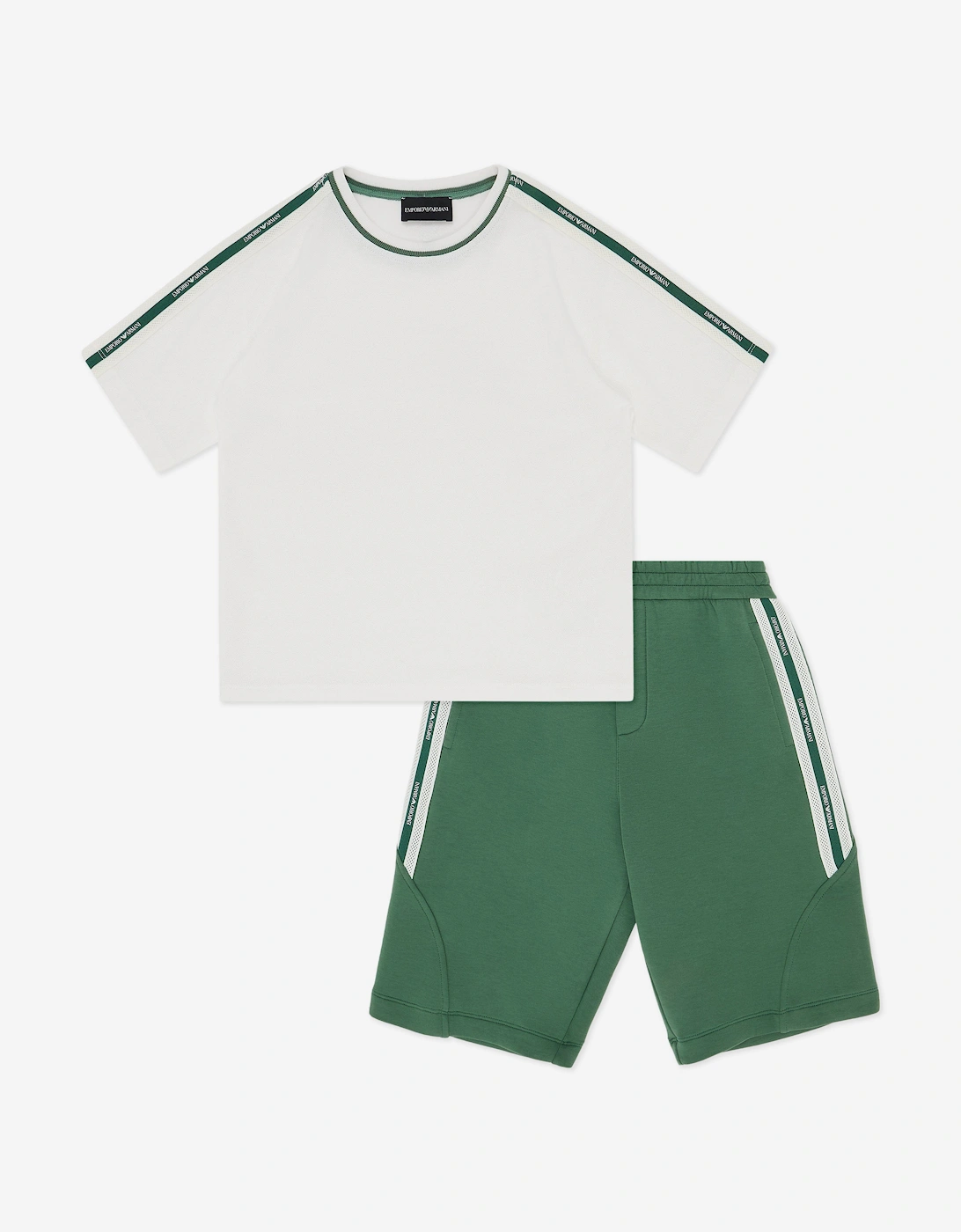 Boys Logo Tape Short Set in Green, 6 of 5