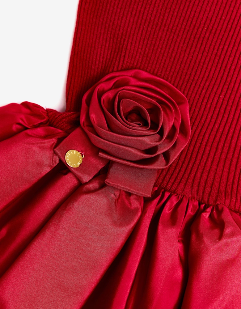 BCBGMAXAZRIA Girls Knitted Dress in Red