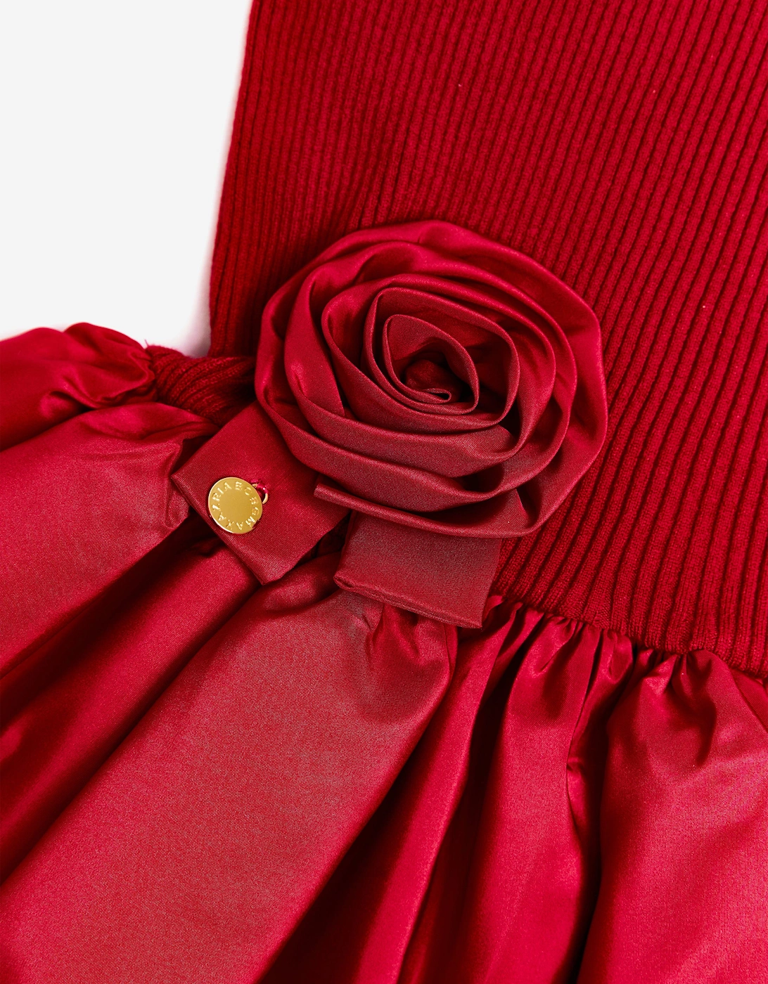 BCBGMAXAZRIA Girls Knitted Dress in Red